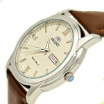 Orient for men steel silver plate off white code OR0002