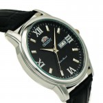 Orient for men steel Silver plate black code OR0005