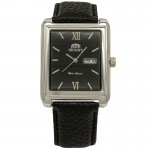 Orient for men leather black plate black code OR0068