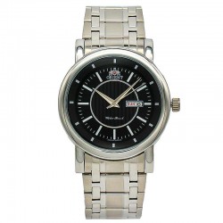 Orient for men steel Silver plate black code OR0081