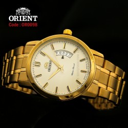 Orient for men steel gold plate gold code OR0098