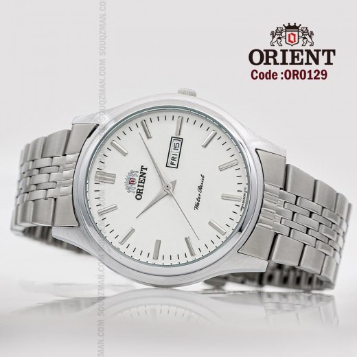 Orient for men steel silver plate silver code OR0129