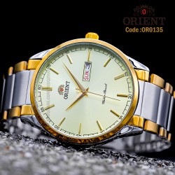 Orient for men steel gold plate silver code OR0135