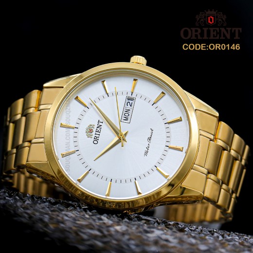 Orient for men steel gold plate gold code OR0146