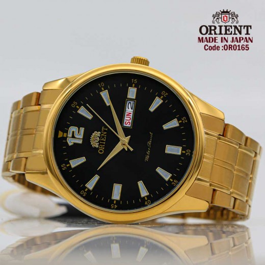 Orient for men steel gold plate black code OR0165